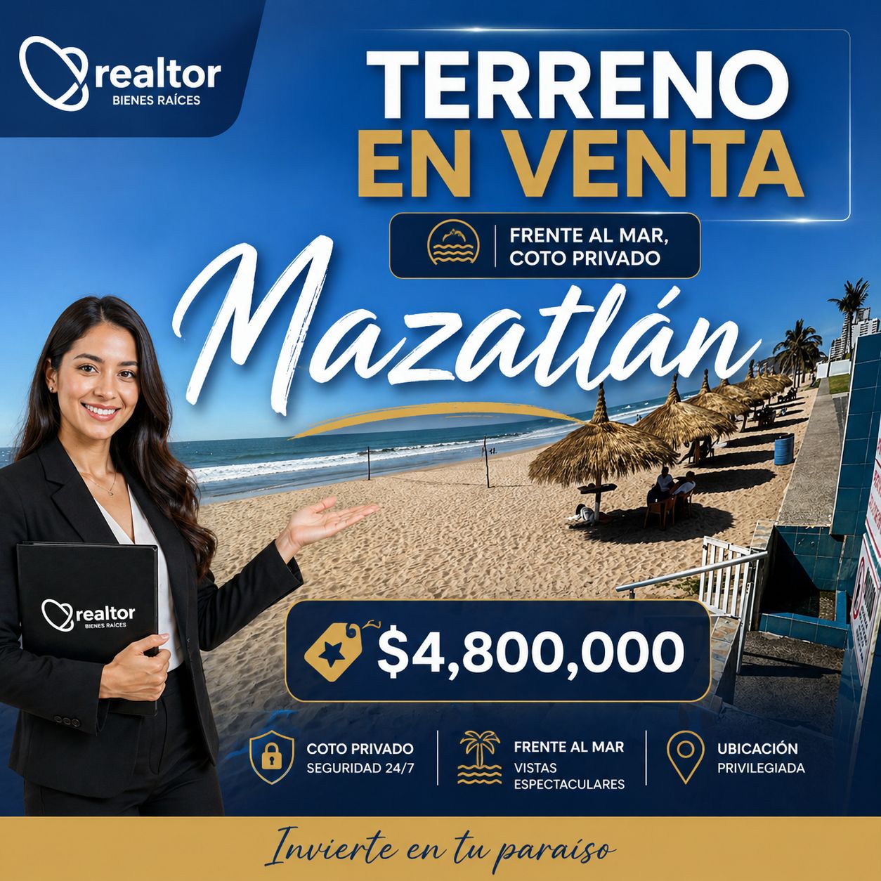 00216, TERRENO EN VENTA EN MAZATLAN, SINALOA (CERRITOS RESORT)