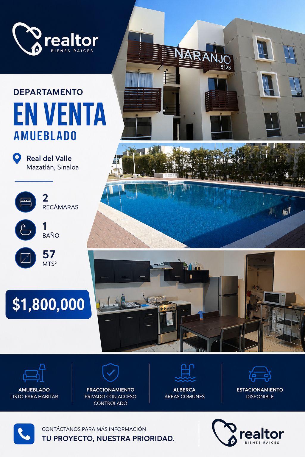 00218, DEPARTAMENTO EN VENTA EN MAZATLAN, SINALOA (REAL DEL VALLE)